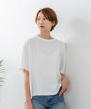 【C-FORTPOINT/フォートポイント】【ストレッチ性抜群の冷感素材を使用】後ろタック入り 5分袖Tシャツ 立体感 美シルエット ラウンドヘム 接触冷感 涼しい 体形カバー