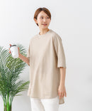 【C-FORTPOINT/フォートポイント】【接触冷感 ひんやり涼しい】冷感鹿の子素材 ラウンドヘムTシャツ 乾きやすい お尻が隠れる 体型カバー