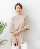 【C-FORTPOINT/フォートポイント】【接触冷感 ひんやり涼しい】冷感鹿の子素材 ラウンドヘムTシャツ 乾きやすい お尻が隠れる 体型カバー