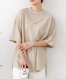 【C-FORTPOINT/フォートポイント】【接触冷感 ひんやり涼しい】冷感鹿の子素材 ラウンドヘムTシャツ 乾きやすい お尻が隠れる 体型カバー
