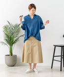 【C-FORT POINT/フォートポイント】【小顔・着やせ効果】 デニムライクスキッパーブラウス 大人カジュアル きれいめ オフィス 通勤 ママコーデ デイリー ❘ジーンズメイト公式オンラインショップ