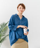【C-FORT POINT/フォートポイント】【小顔・着やせ効果】 デニムライクスキッパーブラウス 大人カジュアル きれいめ オフィス 通勤 ママコーデ デイリー ❘ジーンズメイト公式オンラインショップ