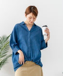 【C-FORT POINT/フォートポイント】【小顔・着やせ効果】 デニムライクスキッパーブラウス 大人カジュアル きれいめ オフィス 通勤 ママコーデ デイリー ❘ジーンズメイト公式オンラインショップ