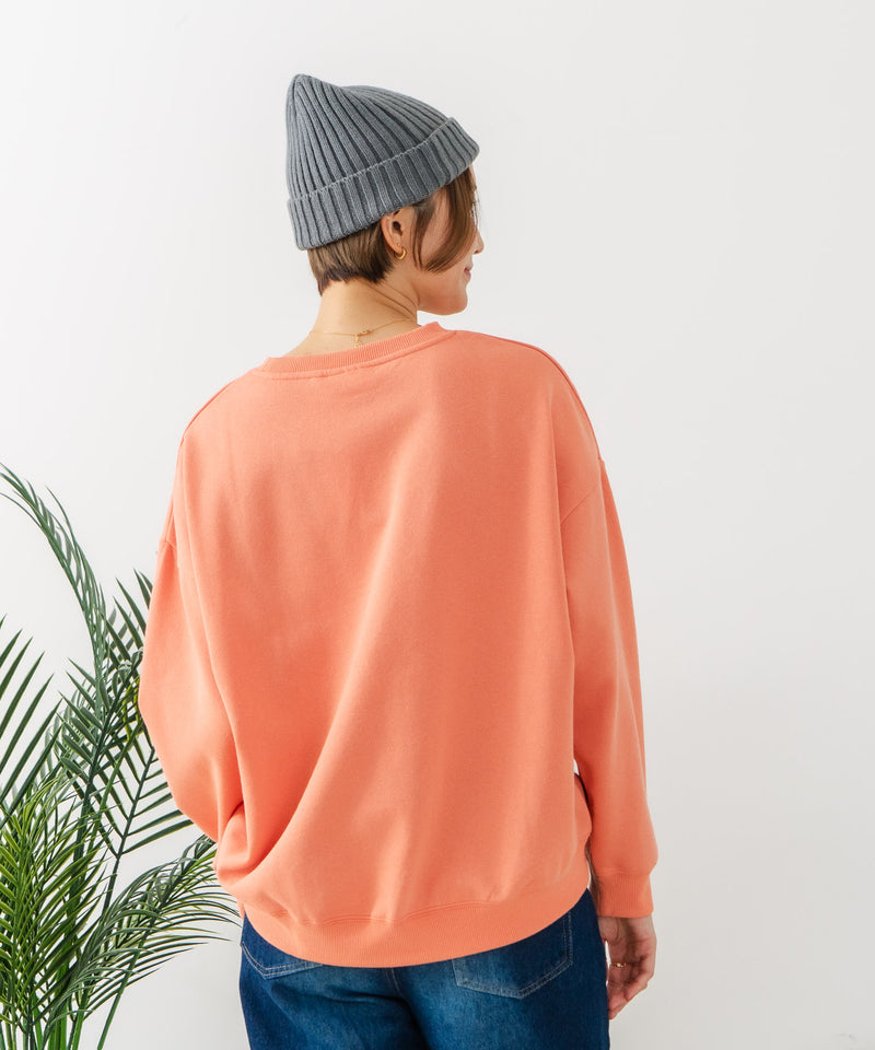 【DISCUS/ディスカス】カレッジロゴ 裏起毛スウェット 裾ラウンド