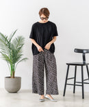 【C-FORTPOINT/フォートポイント】【ウエストゴム仕様でリラックス感抜群】カット楊柳素材 ワイドパンツ 通気性 涼感 イージーパンツ サマーパンツ ルームウェア リラクシー 体型カバー