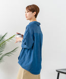 【C-FORT POINT/フォートポイント】【小顔・着やせ効果】 デニムライクスキッパーブラウス 大人カジュアル きれいめ オフィス 通勤 ママコーデ デイリー ❘ジーンズメイト公式オンラインショップ