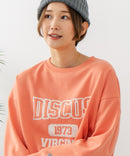 【DISCUS/ディスカス】カレッジロゴ 裏起毛スウェット 裾ラウンド