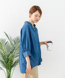 【C-FORT POINT/フォートポイント】【小顔・着やせ効果】 デニムライクスキッパーブラウス 大人カジュアル きれいめ オフィス 通勤 ママコーデ デイリー ❘ジーンズメイト公式オンラインショップ