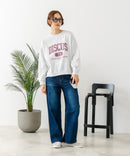 【DISCUS/ディスカス】カレッジロゴ 裏起毛スウェット 裾ラウンド