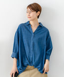 【C-FORT POINT/フォートポイント】【小顔・着やせ効果】 デニムライクスキッパーブラウス 大人カジュアル きれいめ オフィス 通勤 ママコーデ デイリー ❘ジーンズメイト公式オンラインショップ