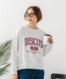 【DISCUS/ディスカス】カレッジロゴ 裏起毛スウェット 裾ラウンド