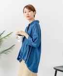 【C-FORT POINT/フォートポイント】【小顔・着やせ効果】 デニムライクスキッパーブラウス 大人カジュアル きれいめ オフィス 通勤 ママコーデ デイリー ❘ジーンズメイト公式オンラインショップ