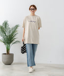 【C-FORTPOINT/フォートポイント】【動きやすいサイドスリット入り】フロントロゴ 刺繍チュニック ゆったりシルエット 体形カバー シンプル カジュアル