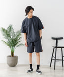 【PRIMAL POINT】【ひんやりとした生地 ストレッチ性も◎】高機能 半袖セットアップ ルームウェア ワンマイルウェア リラックス ユニセックス