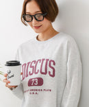 【DISCUS/ディスカス】カレッジロゴ 裏起毛スウェット 裾ラウンド