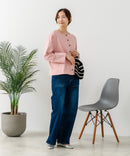 【C-FORT POINT/フォートポイント】バスク天竺 クルーネック カーディガン