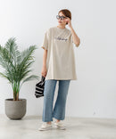 【C-FORTPOINT/フォートポイント】【動きやすいサイドスリット入り】フロントロゴ 刺繍チュニック ゆったりシルエット 体形カバー シンプル カジュアル
