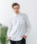 【Blue Standard:ブルースタンダード】フレンチリネンミックス 長袖 リラックスフィットシャツ