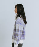 【BEVERLY HILLS POLO CLUB/ビバリーヒルズポロクラブ】ワンポイント刺繍 モヘアタッチ ニットカーディガン