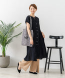 【C-FORT POINT/フォートポイント】すっきり見え インド綿 無地シャツワンピース さらっと軽やか リゾート Aライン フレア ナチュラル 旅行 コットン100%