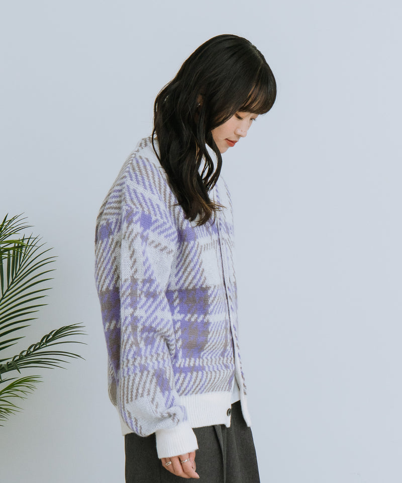 【BEVERLY HILLS POLO CLUB/ビバリーヒルズポロクラブ】ワンポイント刺繍 モヘアタッチ ニットカーディガン
