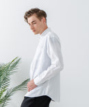 【Blue Standard:ブルースタンダード】フレンチリネンミックス 長袖 リラックスフィットシャツ