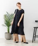 【C-FORT POINT/フォートポイント】すっきり見え インド綿 無地シャツワンピース さらっと軽やか リゾート Aライン フレア ナチュラル 旅行 コットン100%