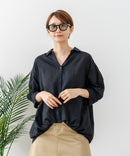【C-FORT POINT/フォートポイント】涼感 とろみ素材 レーヨン麻混 スキッパーブラウス きれいめ オフィス 通勤 大人カジュアル お出かけ ナチュラル ❘ジーンズメイト公式オンラインショップ