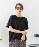 【C-FORTPOINT/フォートポイント】【涼しさと美シルエットを叶える 接触冷感機能付き】ドルマンスリーブ5分袖Tシャツ ひんやり涼しい 体型カバー 華奢見え ゆったり