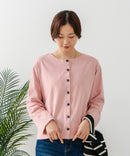 【C-FORT POINT/フォートポイント】バスク天竺 クルーネック カーディガン