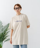 【C-FORTPOINT/フォートポイント】【動きやすいサイドスリット入り】フロントロゴ 刺繍チュニック ゆったりシルエット 体形カバー シンプル カジュアル