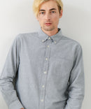 【BLUE STANDARD/ブルースタンダード】コットン100％ オックスボタンダウンシャツ レギュラーシルエット ビズ オフィスカジュアル オンでもオフでも