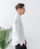 【Blue Standard:ブルースタンダード】フレンチリネンミックス 長袖 リラックスフィットシャツ