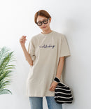 【C-FORTPOINT/フォートポイント】【動きやすいサイドスリット入り】フロントロゴ 刺繍チュニック ゆったりシルエット 体形カバー シンプル カジュアル