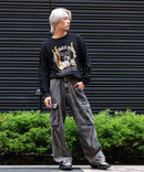 ピグメント加工 ヴィンテージライクプリントロンT 90s 古着 ロックT