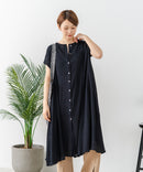 【C-FORT POINT/フォートポイント】すっきり見え インド綿 無地シャツワンピース さらっと軽やか リゾート Aライン フレア ナチュラル 旅行 コットン100%
