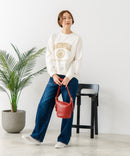 【DISCUS/ディスカス】カレッジロゴ 裏起毛スウェット 裾ラウンド