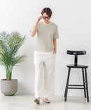 【C-FORTPOINT/フォートポイント】【細見え スタイルアップ効果】細ボーダー ジャガードリブTシャツ 着痩せ きれいめ オフィス 通勤 大人カジュアル フレンチシック