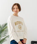 【DISCUS/ディスカス】カレッジロゴ 裏起毛スウェット 裾ラウンド