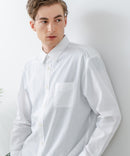 【Blue Standard:ブルースタンダード】フレンチリネンミックス 長袖 リラックスフィットシャツ