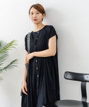 【C-FORT POINT/フォートポイント】すっきり見え インド綿 無地シャツワンピース さらっと軽やか リゾート Aライン フレア ナチュラル 旅行 コットン100%