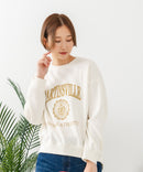 【DISCUS/ディスカス】カレッジロゴ 裏起毛スウェット 裾ラウンド