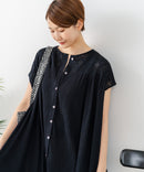 【C-FORT POINT/フォートポイント】すっきり見え インド綿 無地シャツワンピース さらっと軽やか リゾート Aライン フレア ナチュラル 旅行 コットン100%
