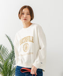 【DISCUS/ディスカス】カレッジロゴ 裏起毛スウェット 裾ラウンド