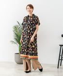 【C-FORT POINT/フォートポイント】さらっと軽やか インド綿 総柄シャツワンピース リゾート Aライン フレア 羽織り ナチュラル 軽やか 旅行 コットン100%