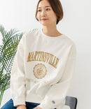 【DISCUS/ディスカス】カレッジロゴ 裏起毛スウェット 裾ラウンド