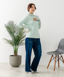 【C-FORT POINT/フォートポイント】シアー 切り替え ハイネック プルオーバー