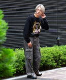 ピグメント加工 ヴィンテージライクプリントロンT 90s 古着 ロックT