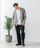 フレンチリネンミックス カーディガン 吸水速乾 麻混　クールビズ【Blue Standard:ブルースタンダード】