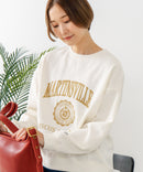 【DISCUS/ディスカス】カレッジロゴ 裏起毛スウェット 裾ラウンド